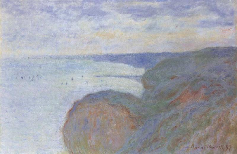 Claude Monet On the Cliff near Dieppe,Overcast Skies oil painting image